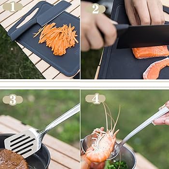 Amazon.co.jp: キャンプ用調理器具セット、8点セット